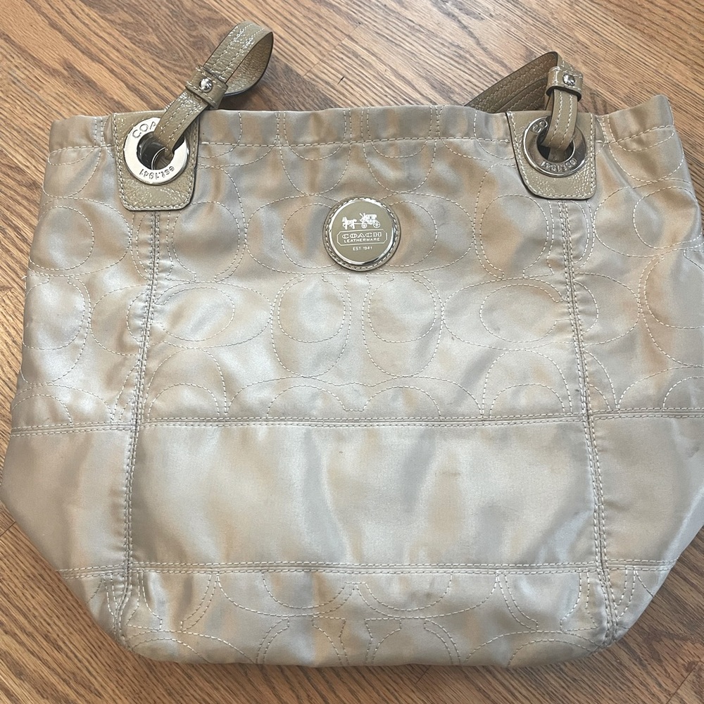 Champagne Coach tote bag